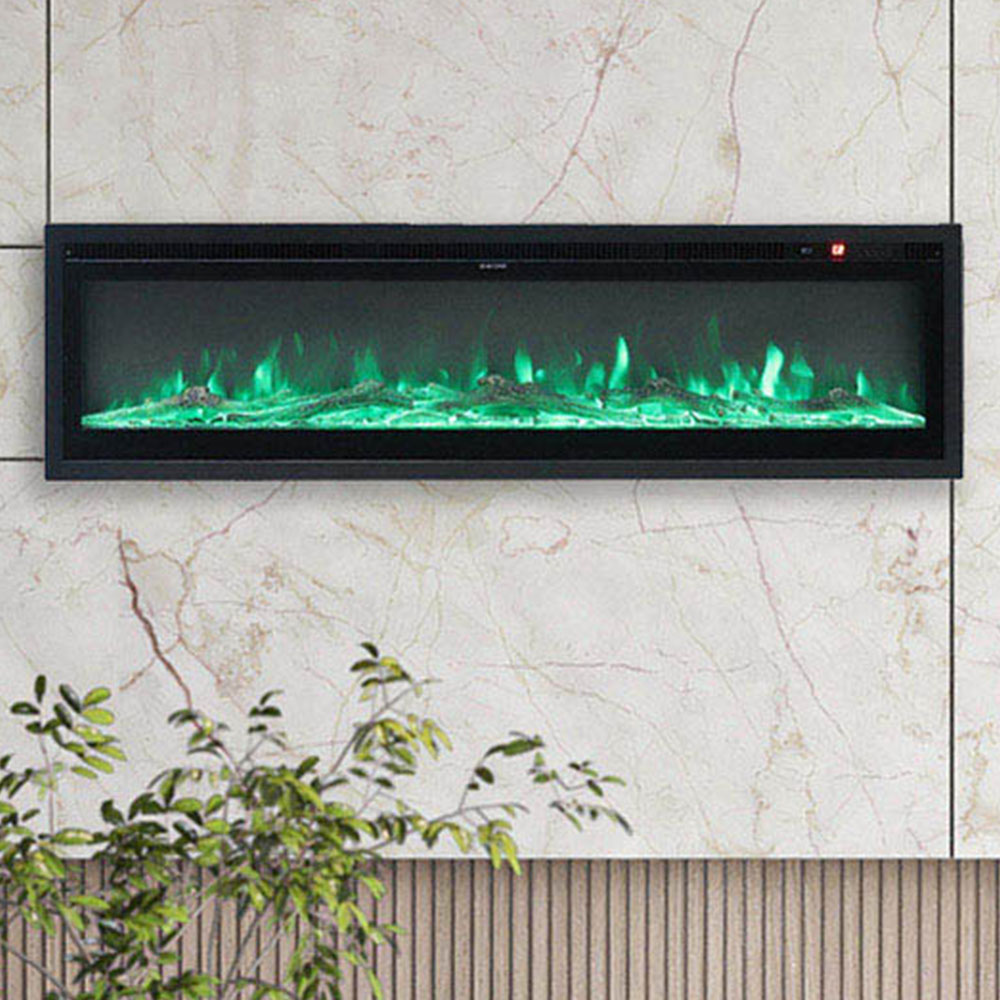 Living and Home 50 Inch Electric Fireplace Wall Mounted Wall Inset or Freestanding 12 Flame Colours with Remote Control Image 4