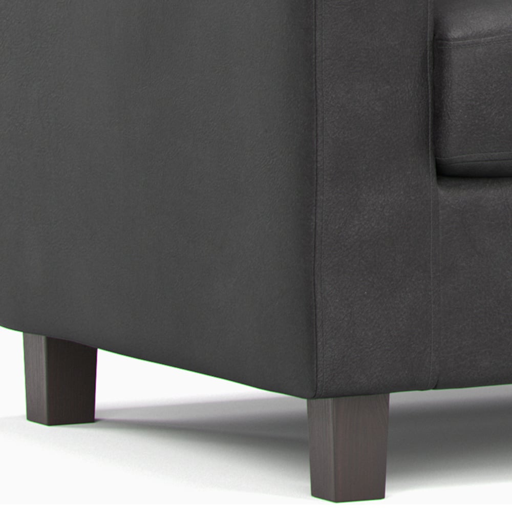 York Black Faux Leather Armchair Image 4