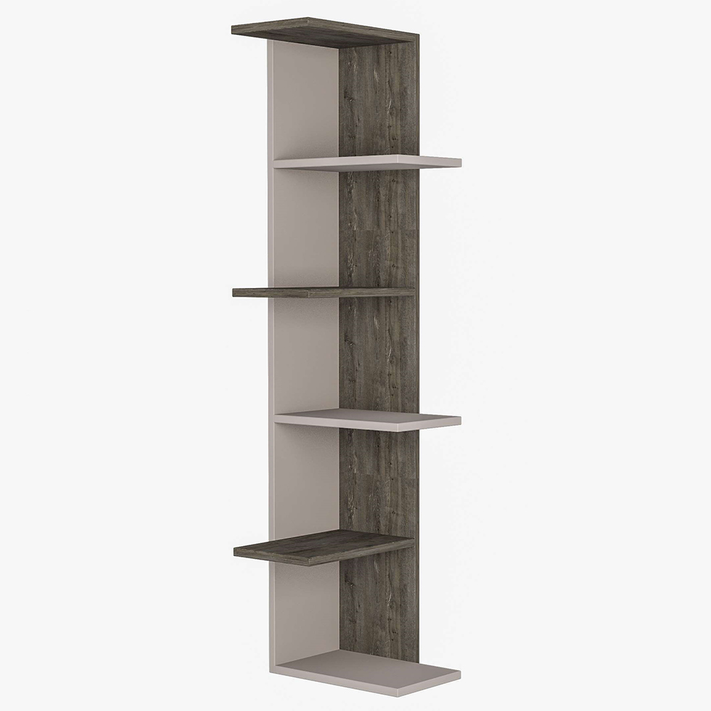 Decortie Saso Mocha Grey and Dark Coffee 5 Tier Medium Corner Display Unit Image 2