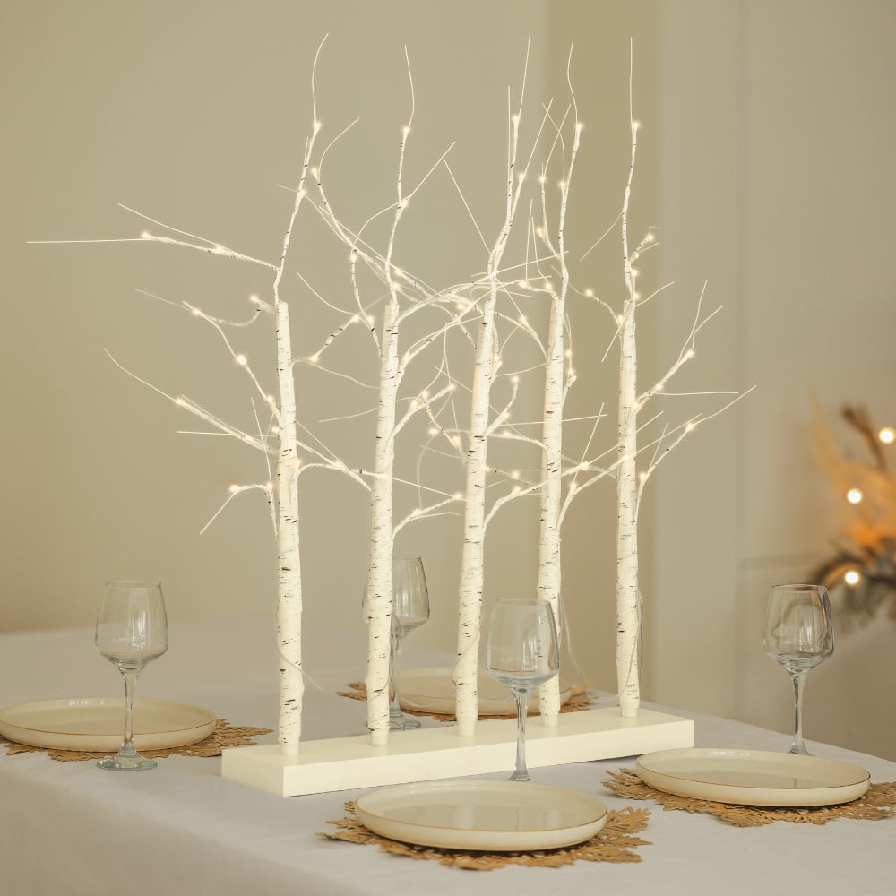 Marco Paul Warm White LED Pre-Lit Birch Twig Artificial Christmas Tree 2.6ft Image 6