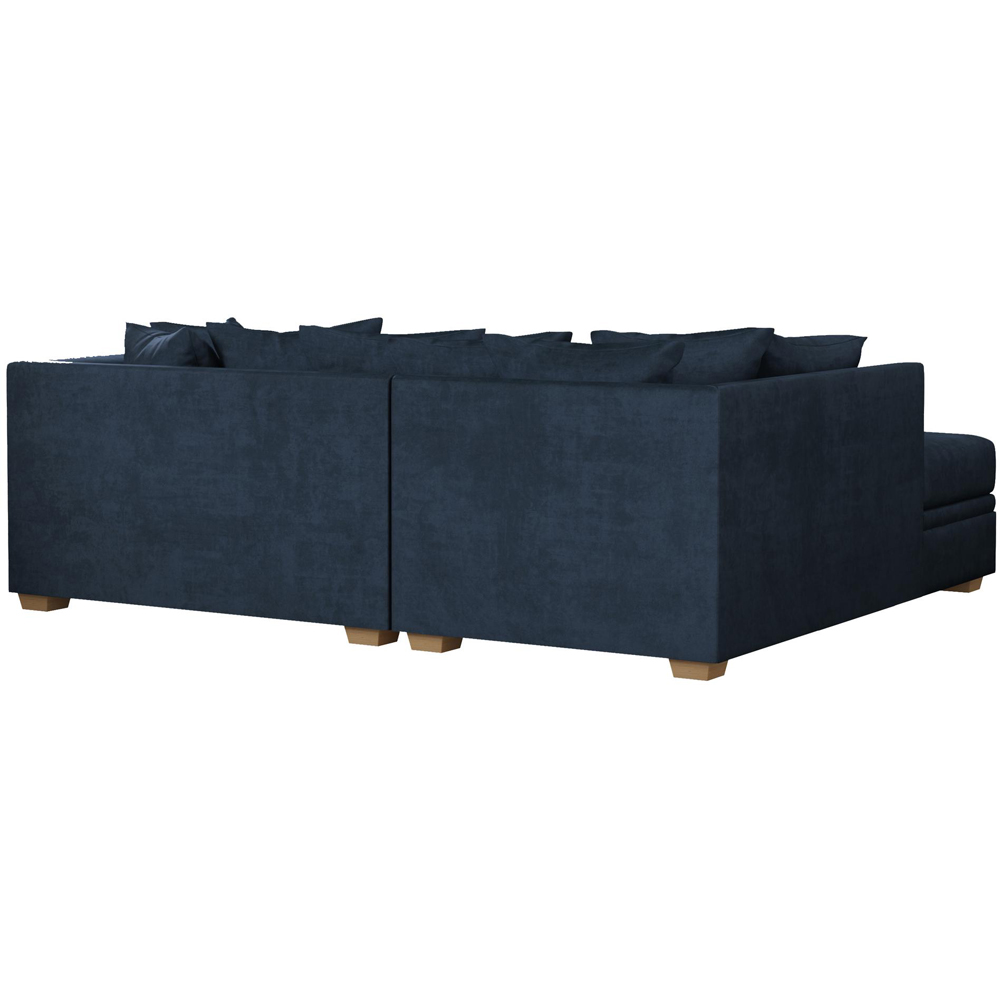 Modo 3 Seater Royal Blue Plush Velvet Left Hand Scatter Back L-Shape Corner Sofa Image 5