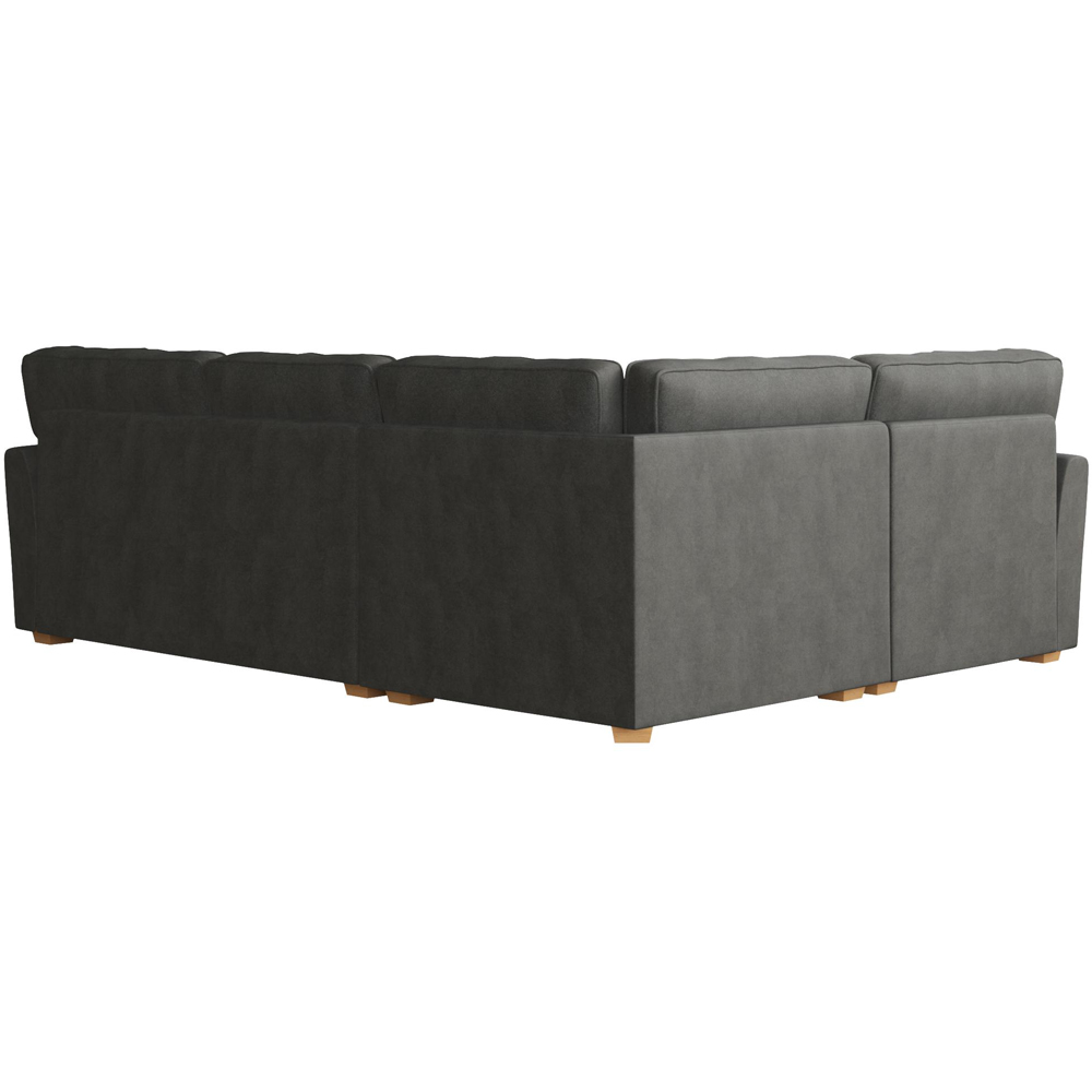 Wendleberry 3 Seater Steel Plush Velvet Fixed Back Left Hand Corner Sofa Image 4