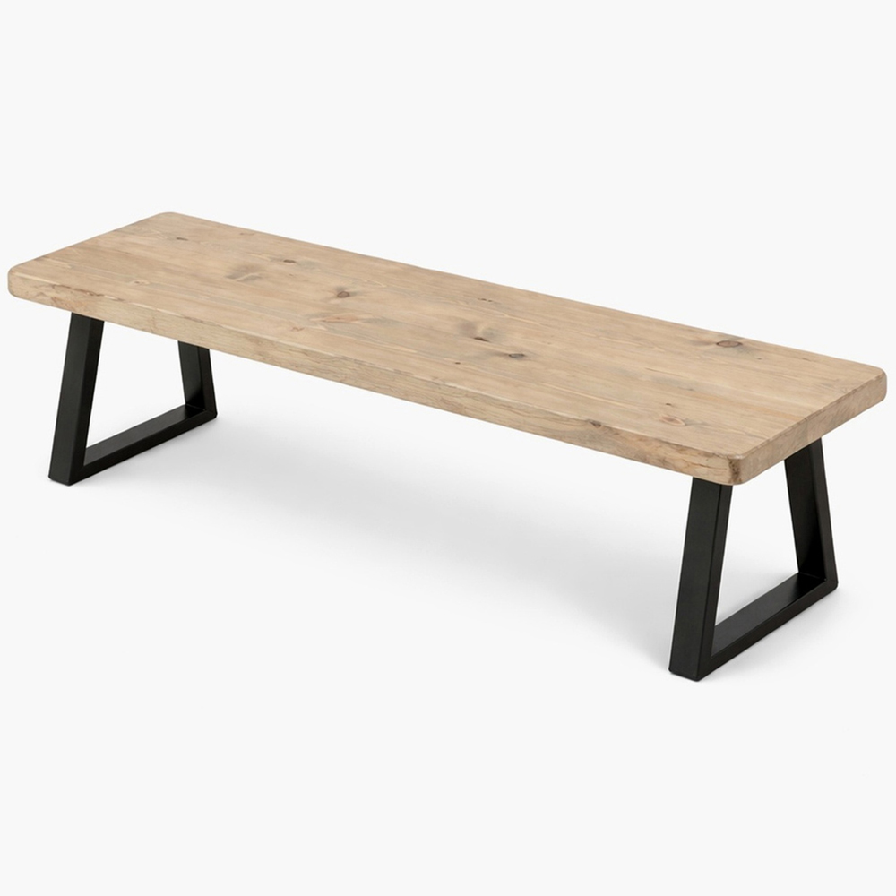 Homebase Grey Wash Redwood Sleek and Slender Bench 190cm Image 2