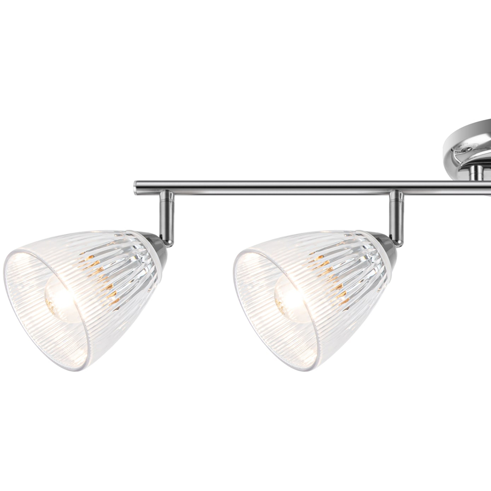 Cosylyte Athella Bathroom 4 Light Modern Ribbed Glass Spotlight Image 4