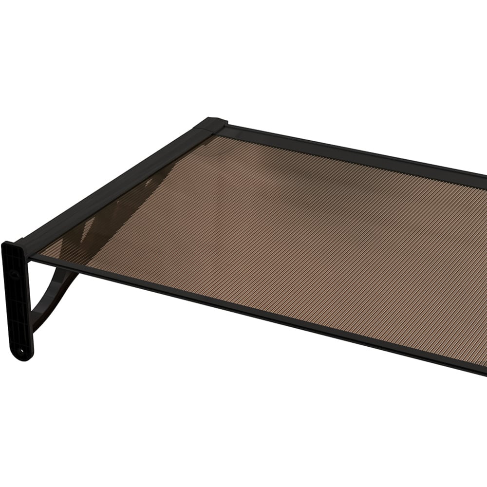 Living and Home Dark Brown Flat Door Window Awning Canopy 1.2 x 0.9m Image 4