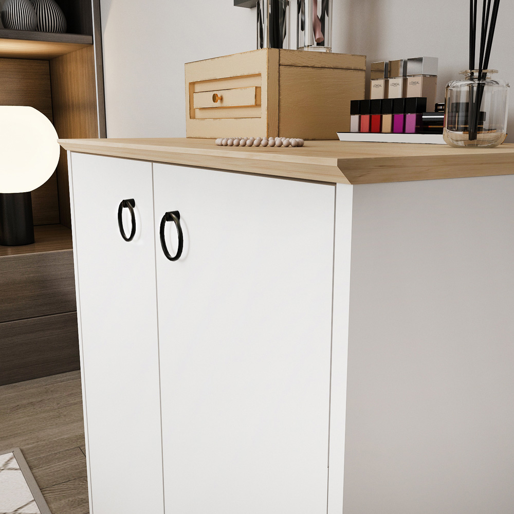 Decorotika Nuans 2 Door White and Oak Multipurpose Cabinet Image 4