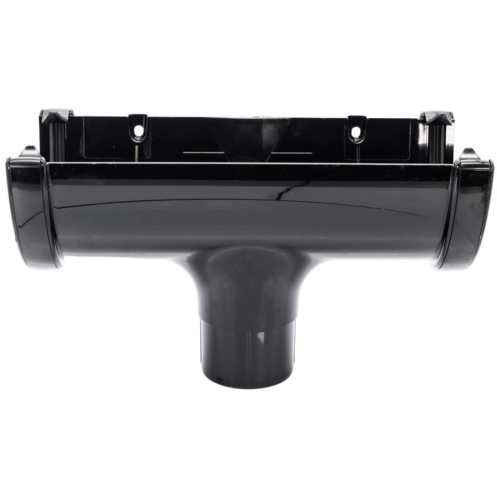 FloPlast Deepflow Hi-Cap Gutter Running Outlet Black 115 x 75mm Image 2