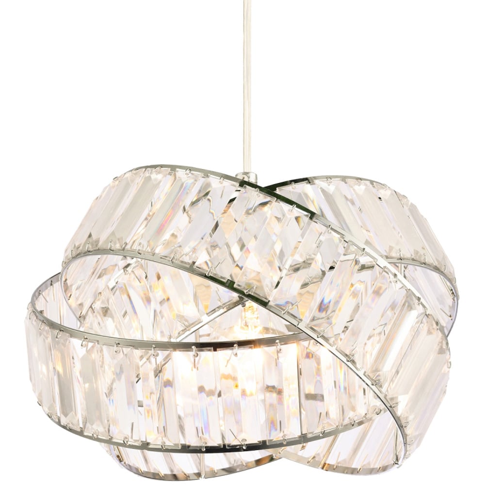 Happy Homewares 3 Ring Chrome Pendant Lighting Shade Image 6