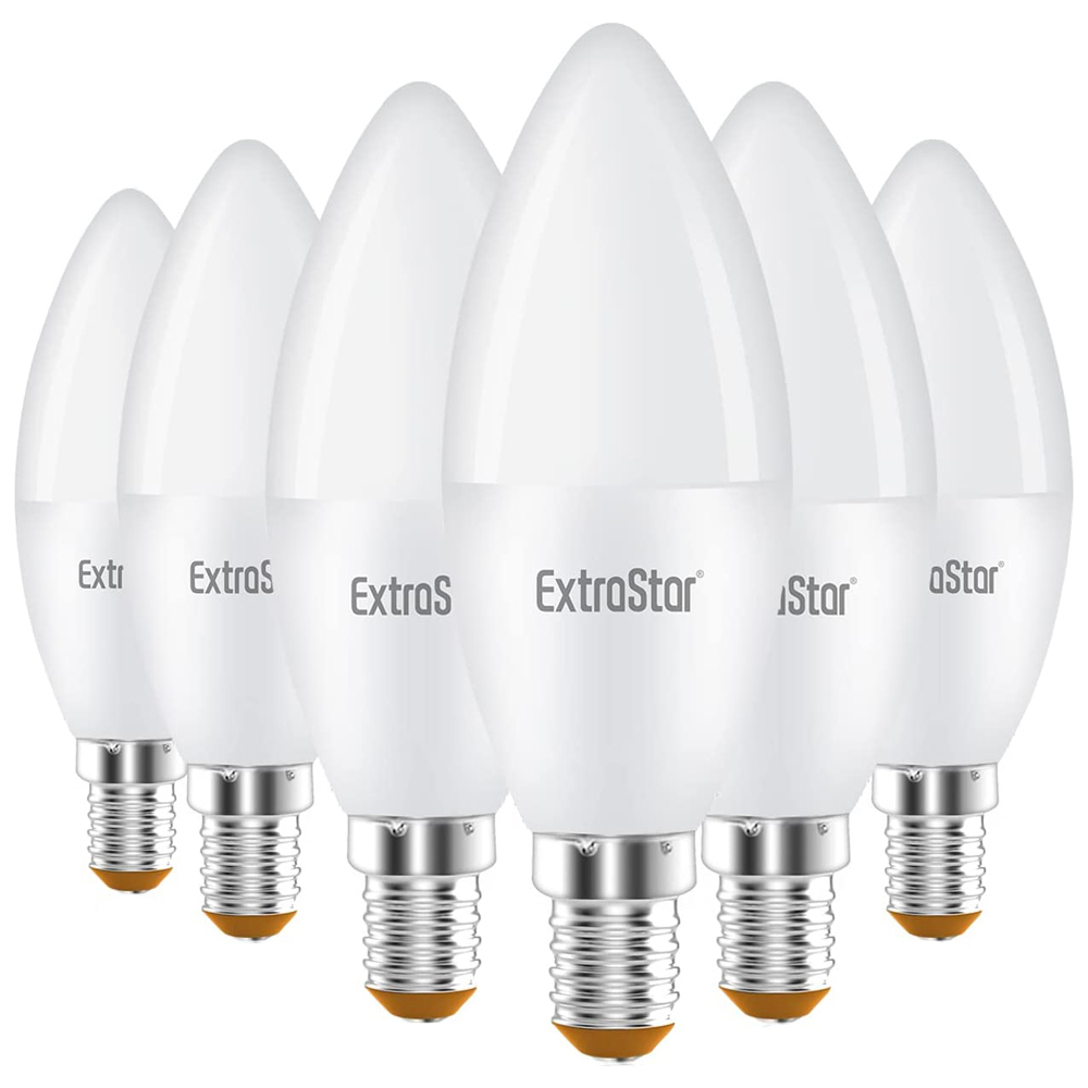 ExtraStar 6 Pack E14 Daylight 4W LED Candle Light Bulb Image 1