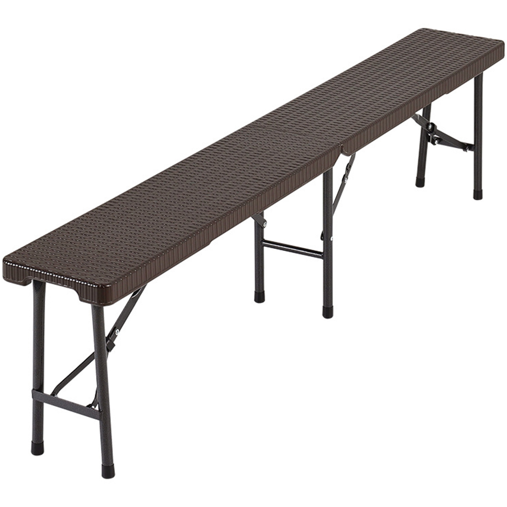 Living and Home Set of 2 Rattan Brown Folding Bench Image 3