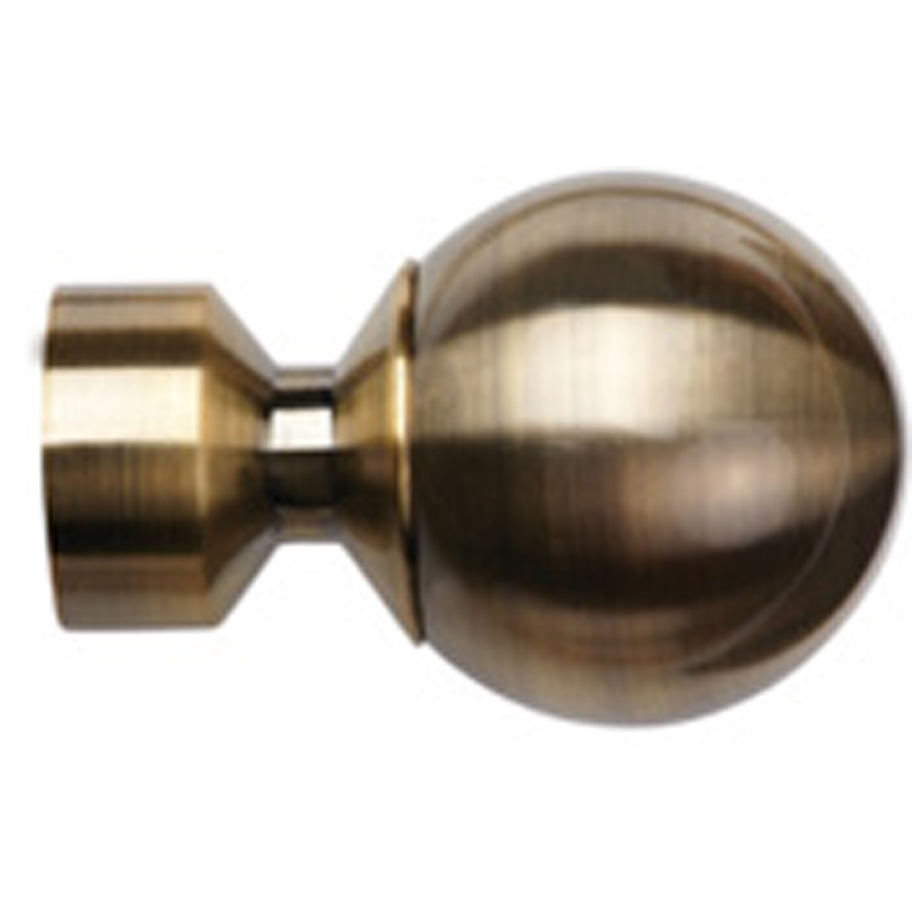 New Edge Blinds 80cm Fixed Length Antique Brass Eyelet Metal Curtain Pole Set with Met Ball Finial Image 2