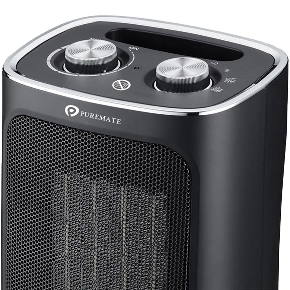 PureMate Black Ceramic Fan Heater 1800W Image 2