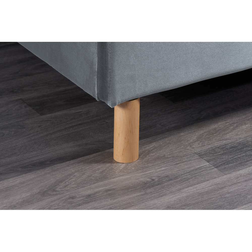 Loxley King Size Grey Fabric Bed Image 8
