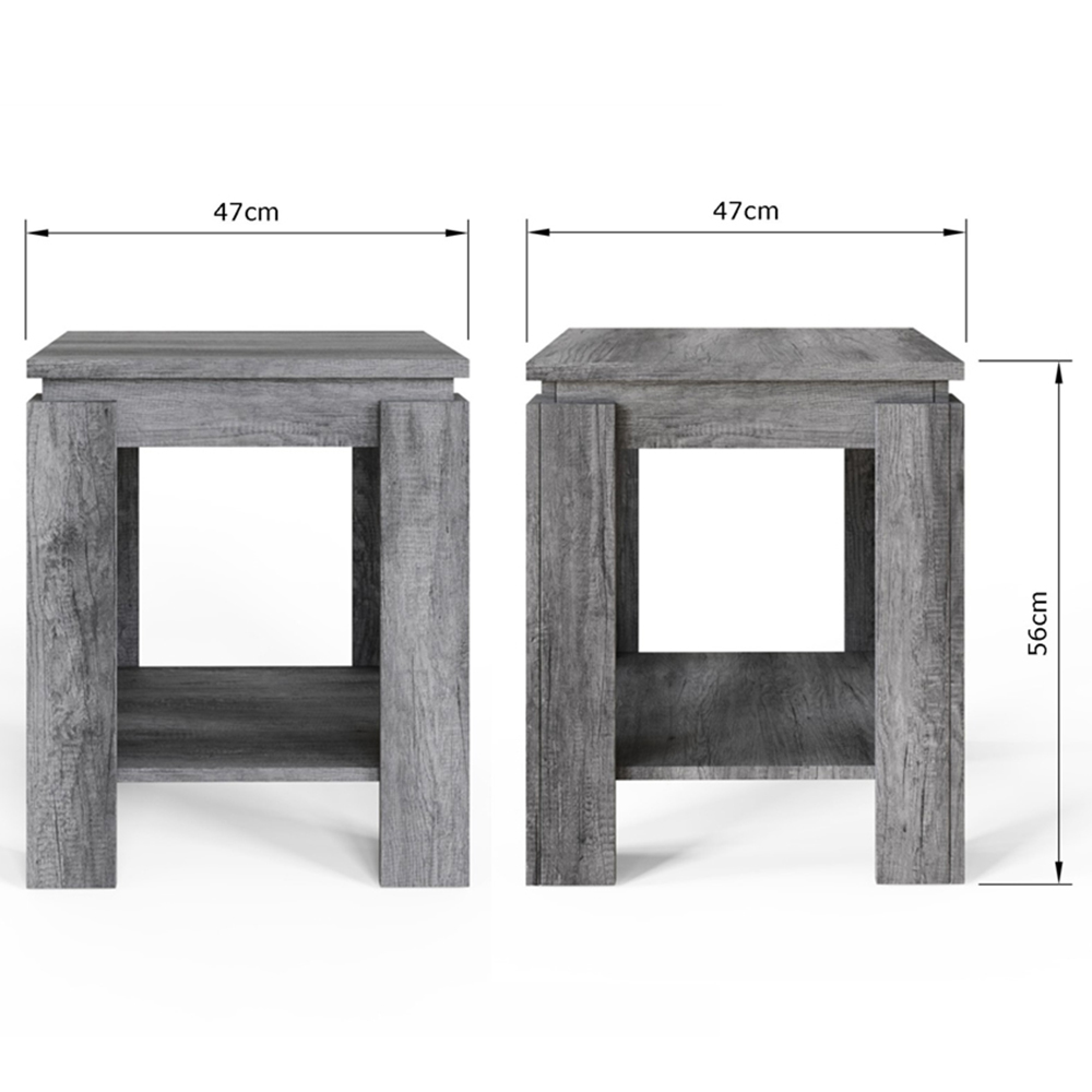 GFW Canyon Single Open Shelf Charcoal Grey Lamp Table Image 6