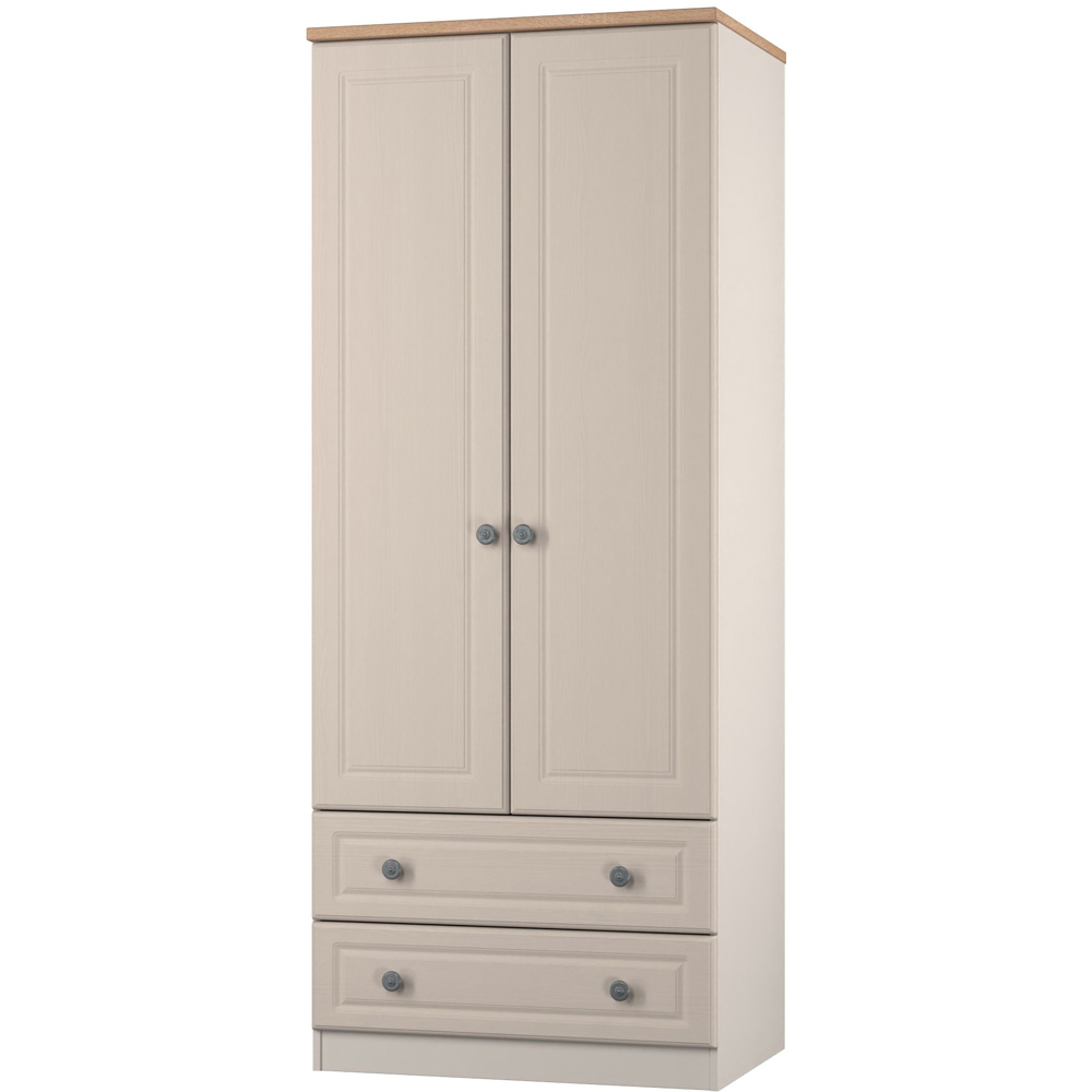 Crowndale Norfolk 2 Door 2 Drawer Kashmir Ash and Bardolino Oak Wardrobe Ready Assembled Image 3