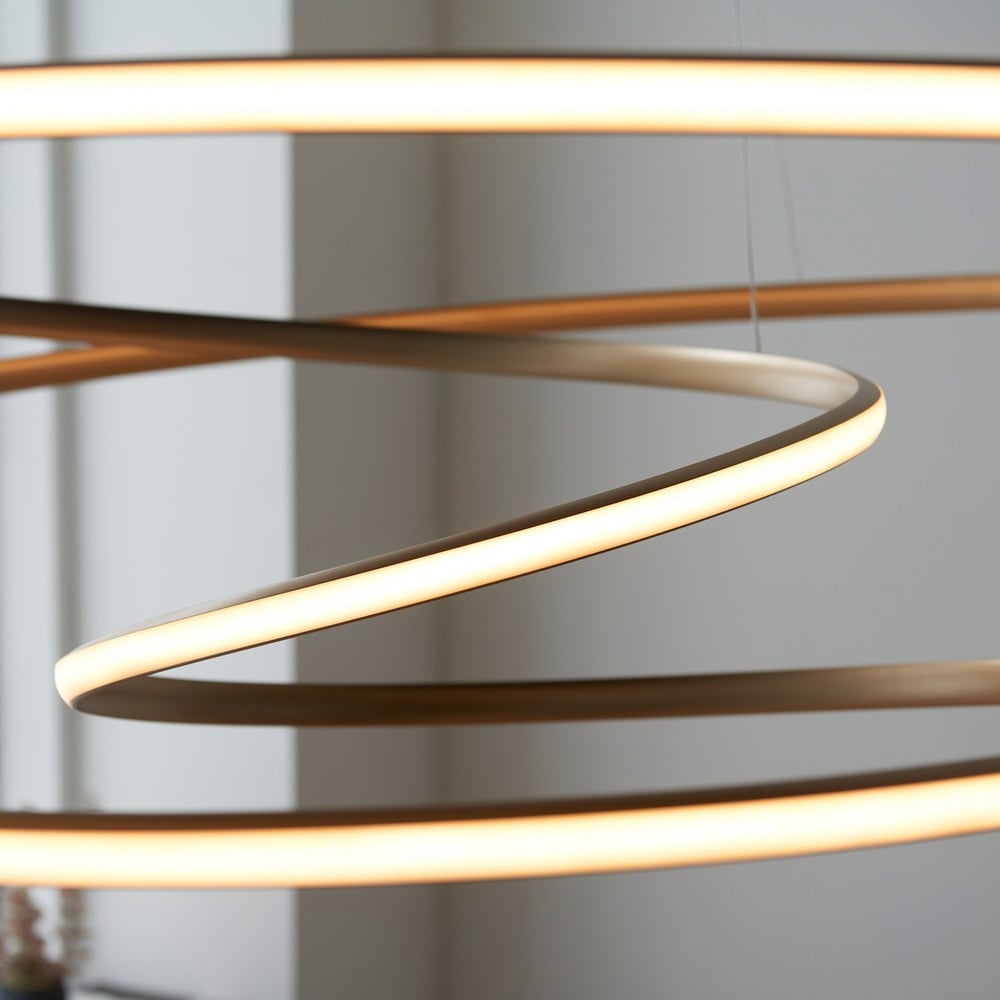 Merano Imola Satin Gold and White Silicone Large Pendant Ceiling Light Image 3