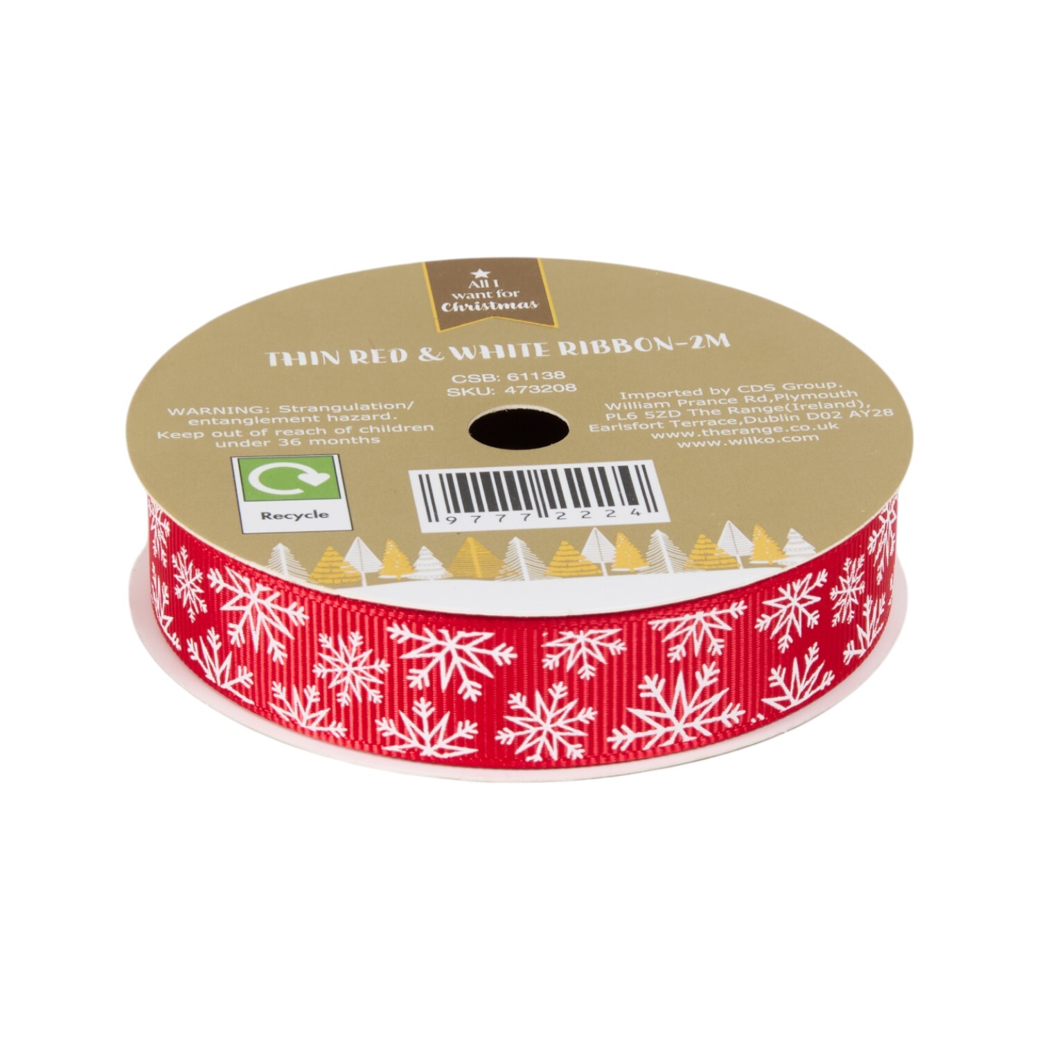 Thin Red and White Ribbon Image 7