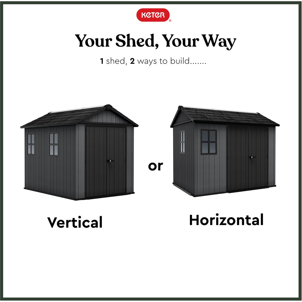 Keter Newton Plus 9 x 7.5ft Grey Steel Double Wall Shed Image 7