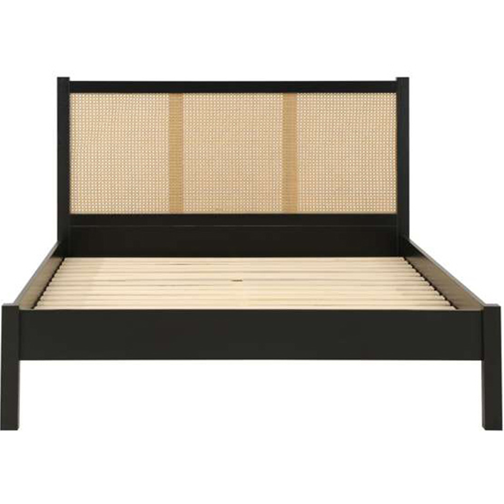 Croxley Double Black and Oak Rattan Bed Image 4