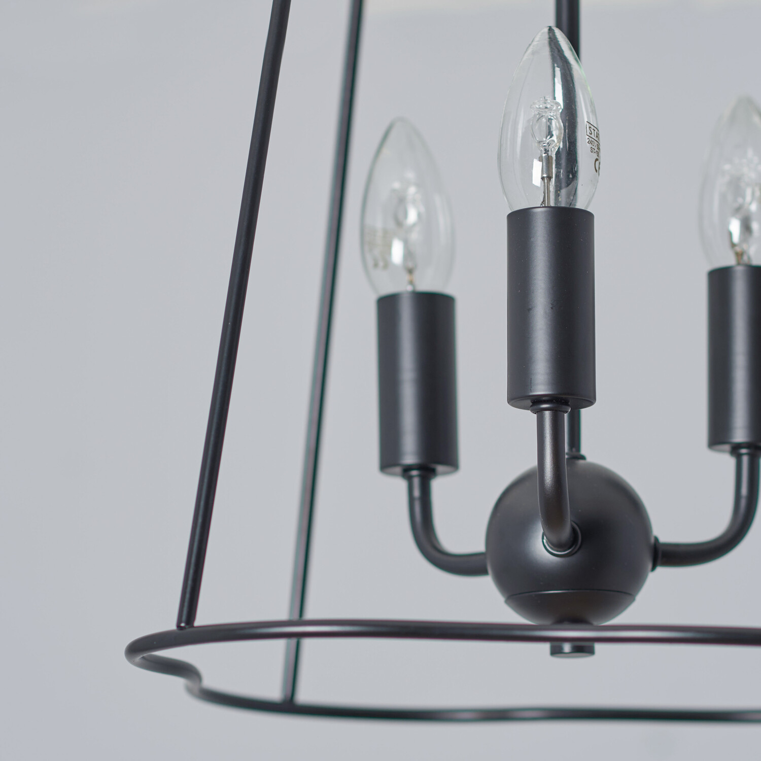 Romy Black 3 Light Ceiling Light Image 4