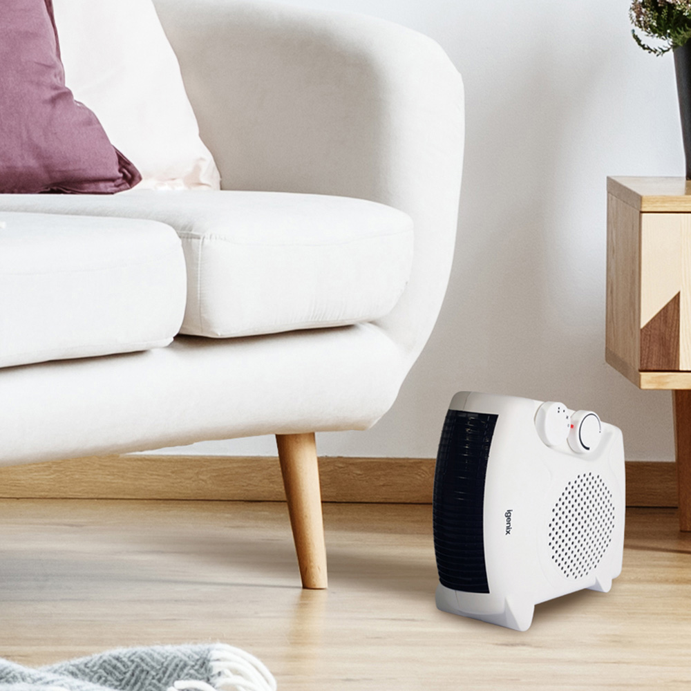 Igenix White Upright Flat Portable Electric Fan Heater 2000W Image 2