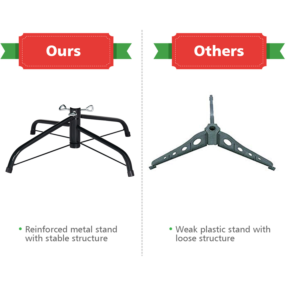 Costway PVC Branch Tips Hinged Artificial Christmas Tree 6ft Image 7