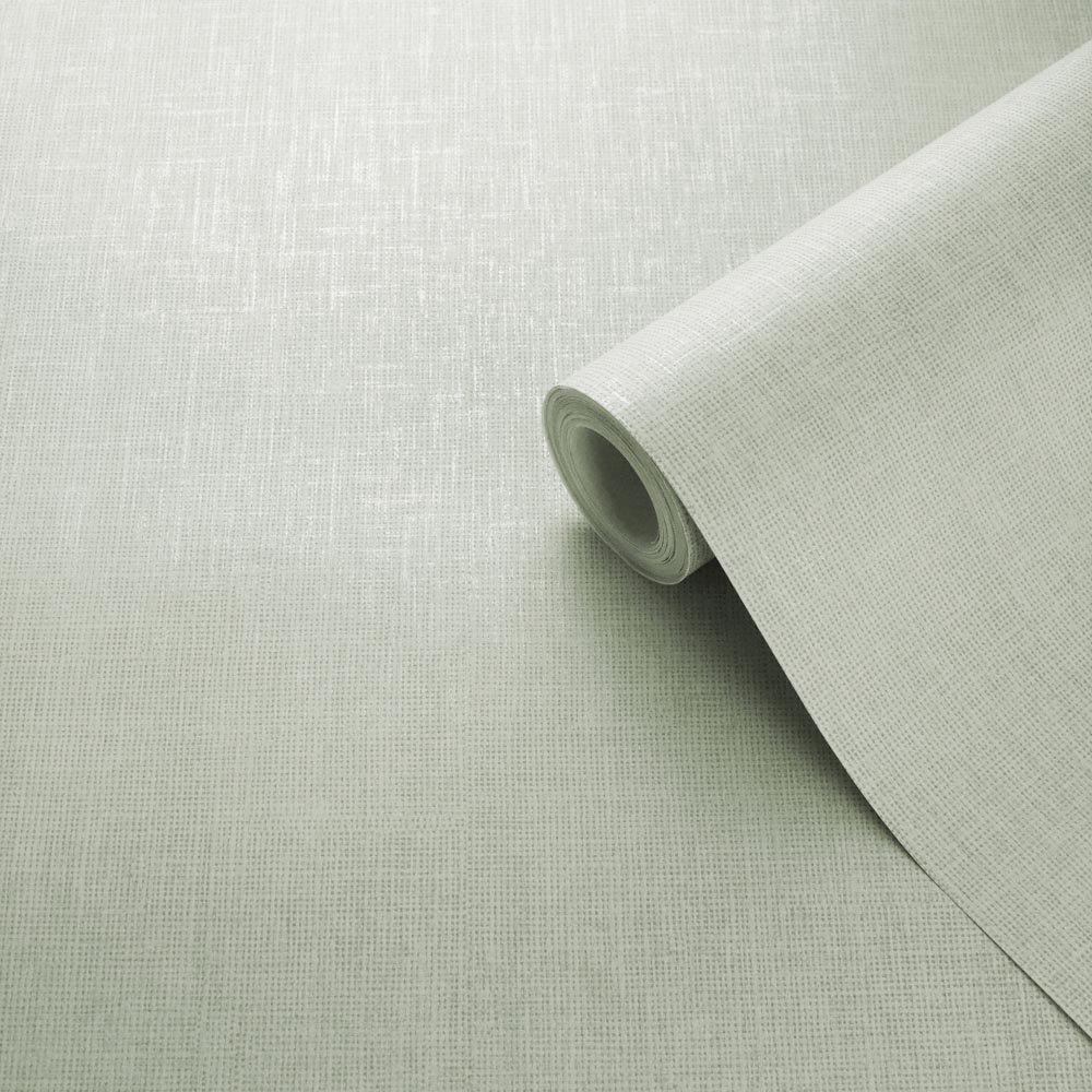 Darcy James Linen Green Textured Wallpaper Image 2