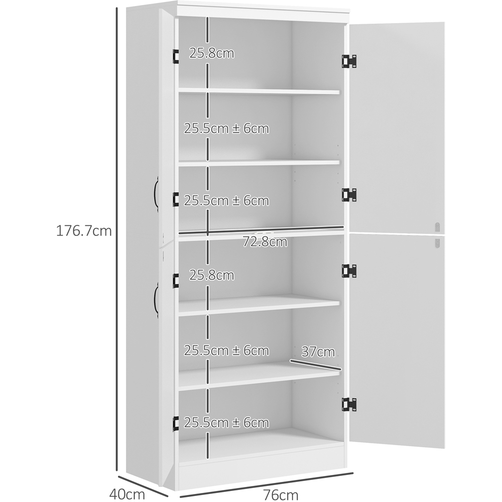 Portland 4 Door White Tall Kitchen Cabinet Image 8