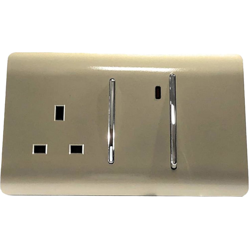 Trendi Switch 45amp and 13amp Champagne Gold Cooker Switch and Plug Socket with Neon Image 1