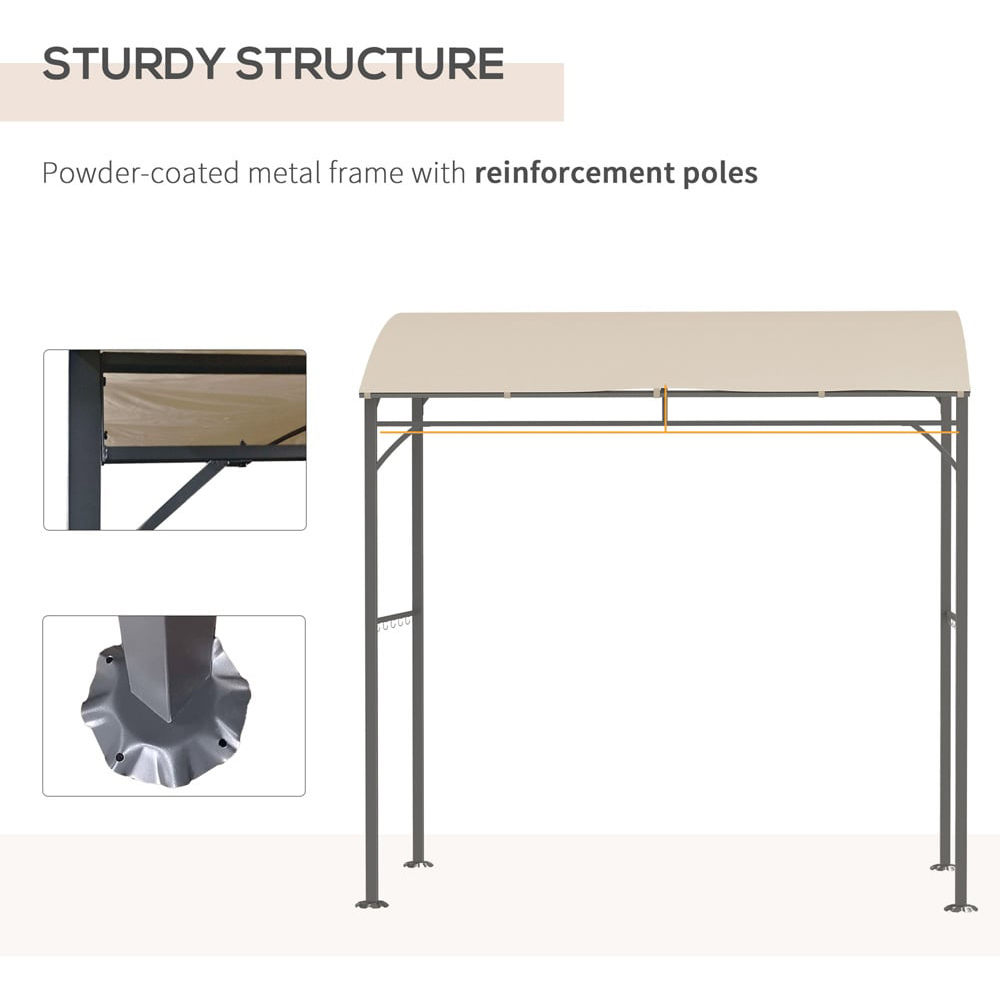 Outsunny 2.2 x 1.5m Beige Metal Frame BBQ Grill Gazebo Canopy Image 7