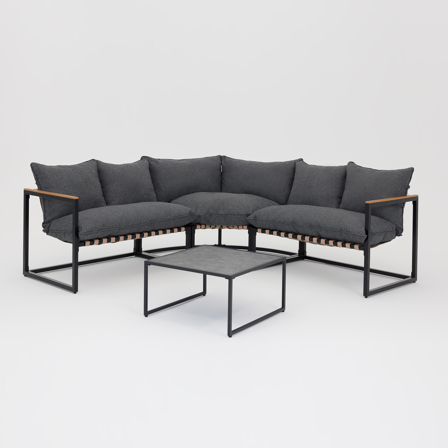 Beatrix 5 Seater Grey Garden Corner Lounge Set Image 2