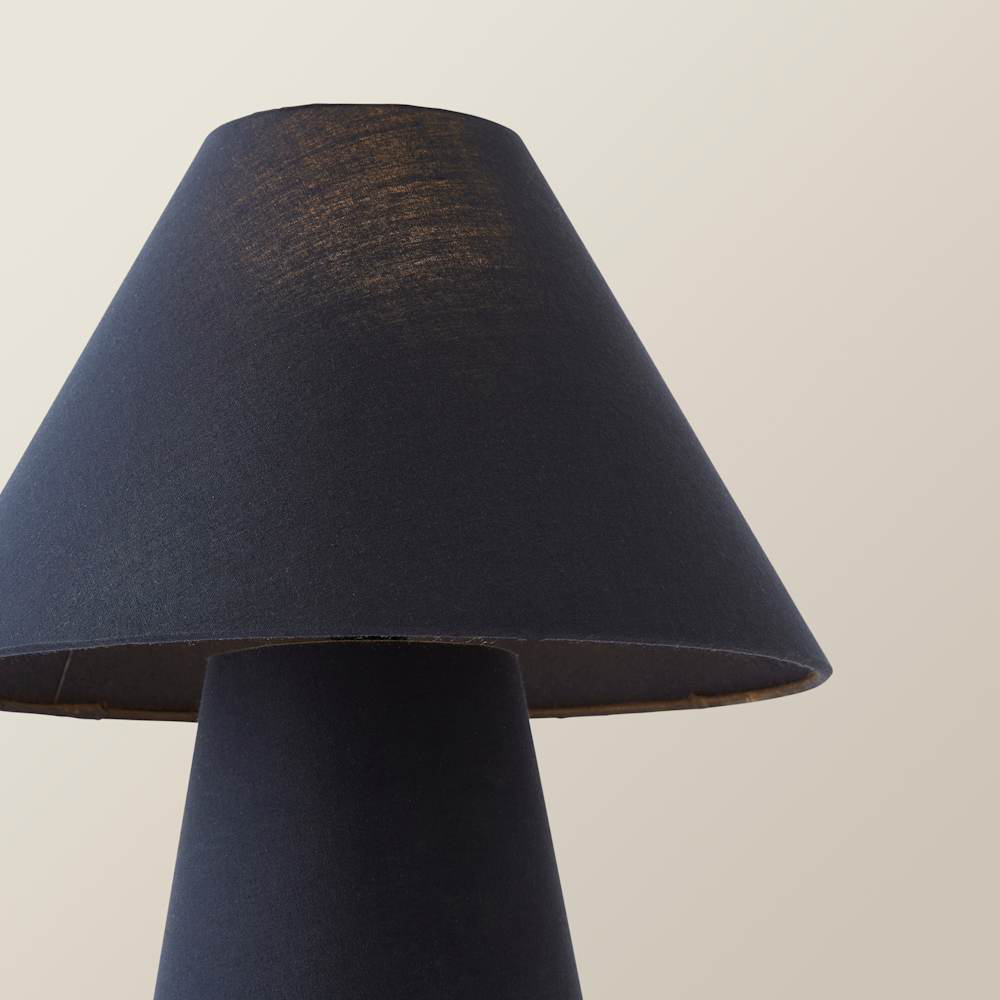 ValueLights Freddie Navy Tapered Shade Table Lamp and Bulb Image 4