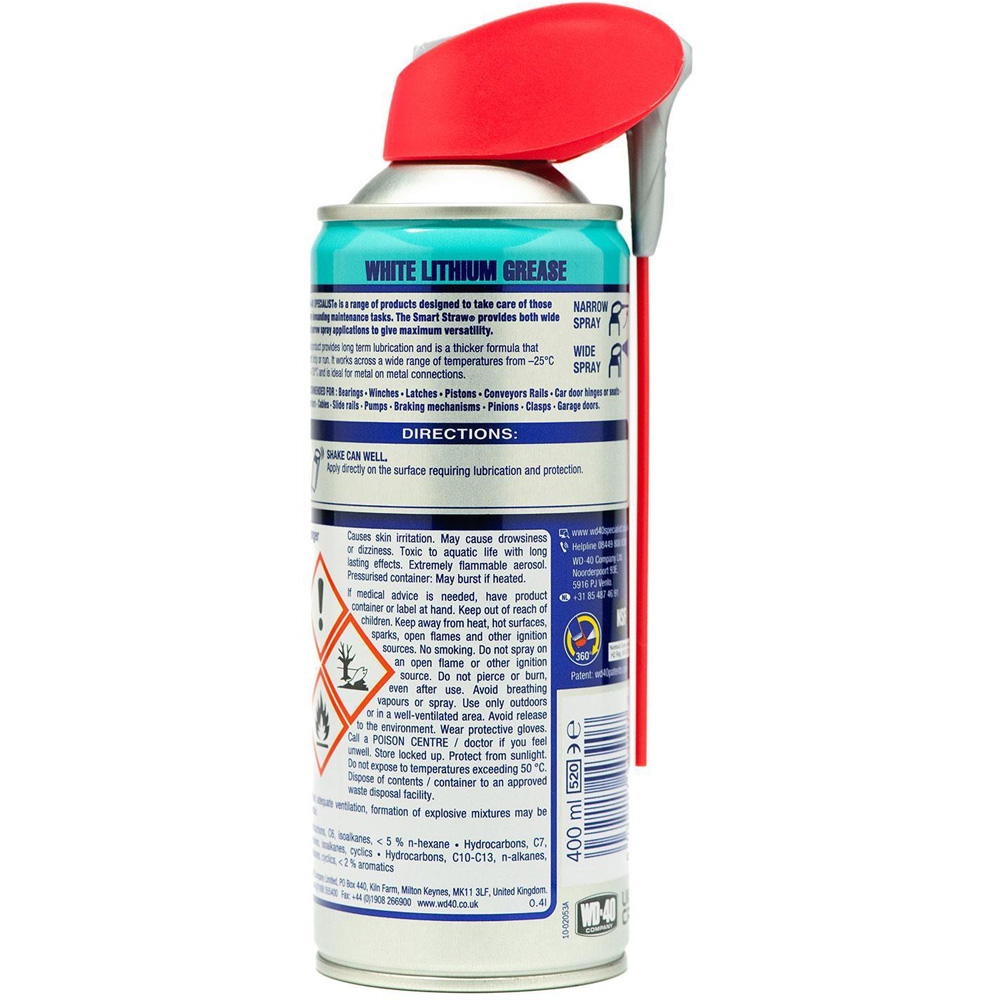 WD-40 Specialist All-Weather Protection White Lithium Grease Spray 400ml 2 Pack Image 4
