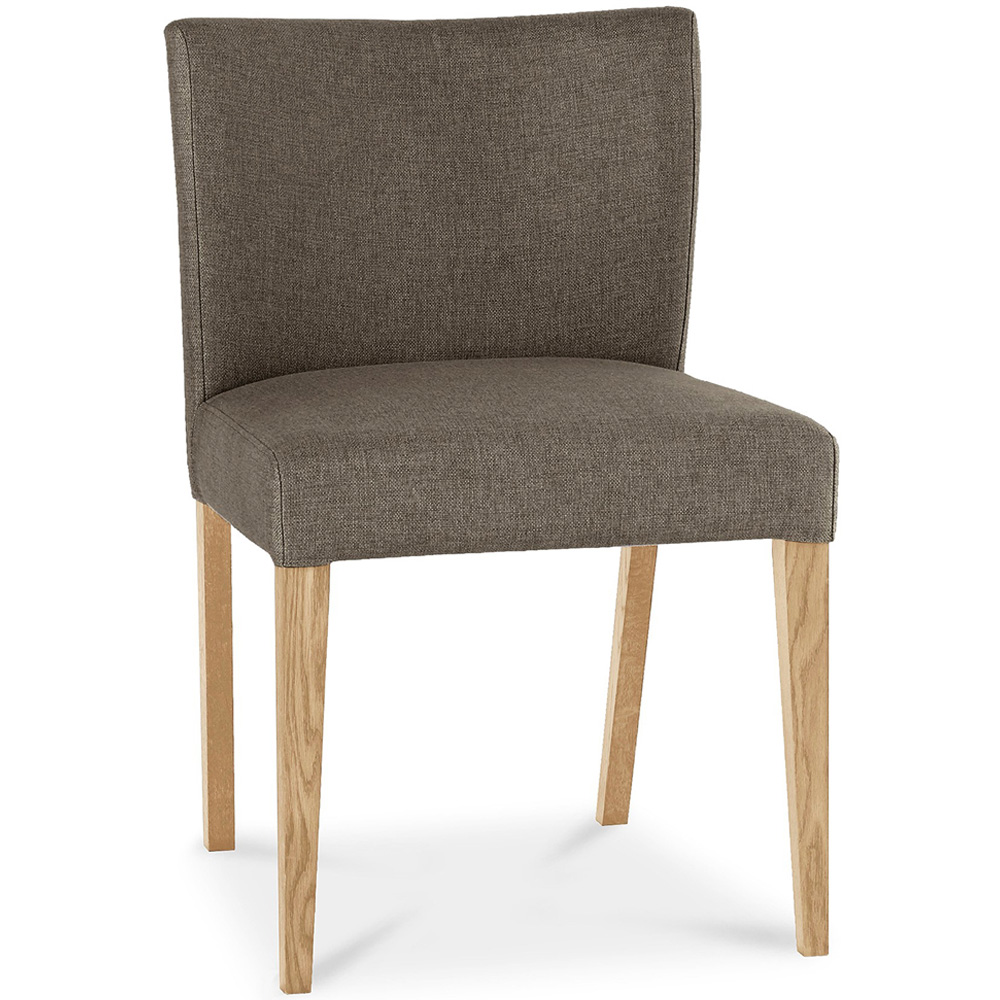 Bentley Designs Turin Set of 2 Light Oak Black Gold Low Back Upholstered Chair Image 2