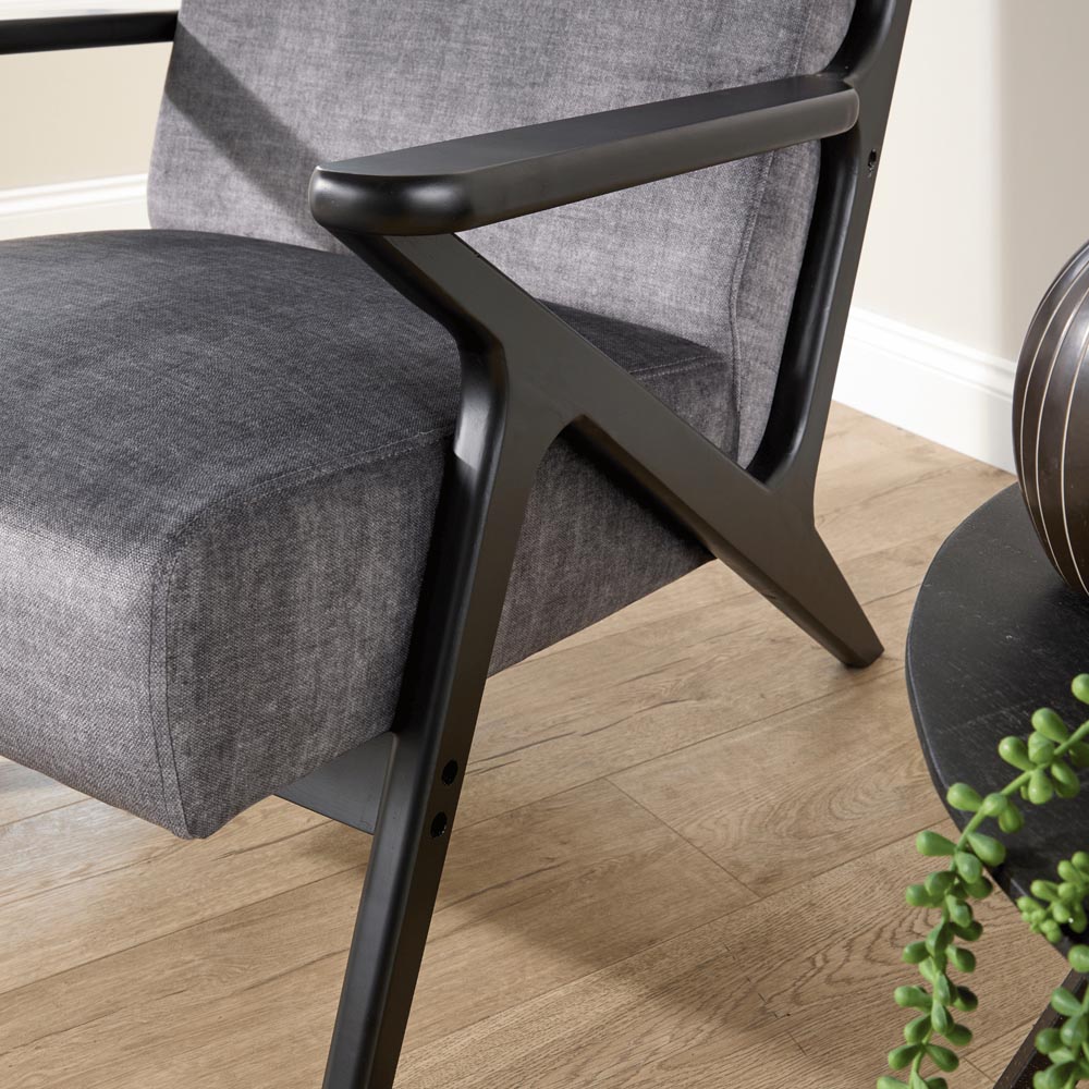 Home Source Cavera Graphite and Black Accent Chair Image 4
