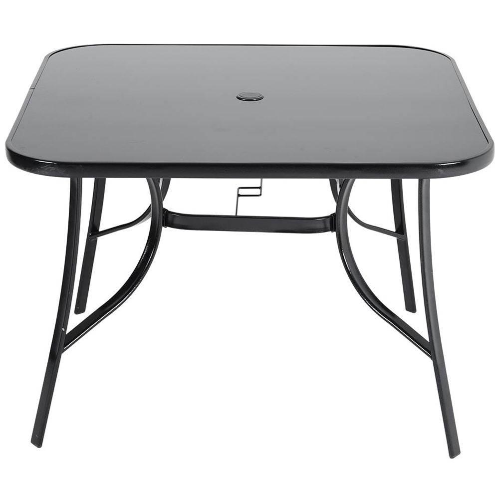 Living and Home Glass 4 Seater Square Garden Dining Table Image 4