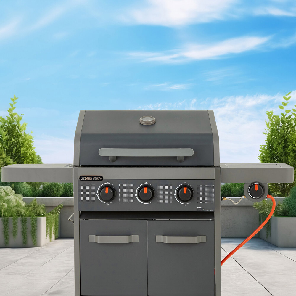 Arizona 3 Burner Gas BBQ with Side BurnerGrey Image 8