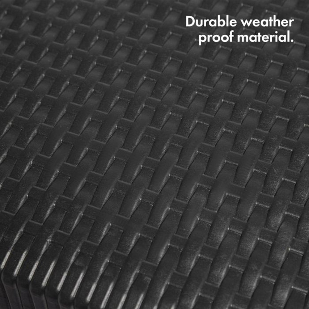 VonHaus Black Faux Rattan Table Image 8