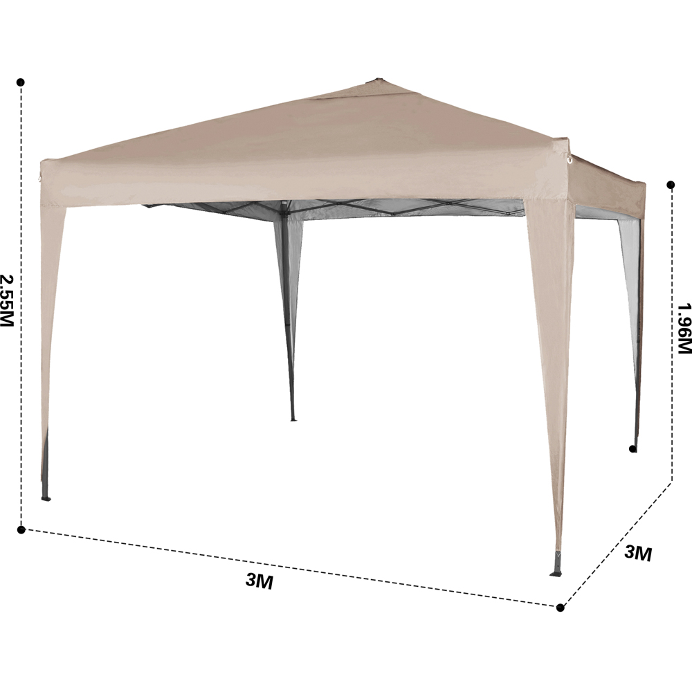 Beige Pop Up Outdoor Gazebo 3 x 3m Image 9