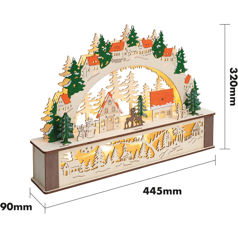 St Helens Wooden Light Up Festive Scene Image 6