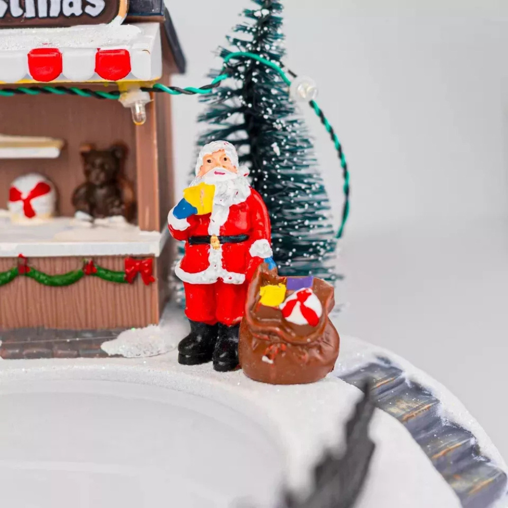 Marco Paul LED Ice Skating Christmas Village Scene Decoration Image 3