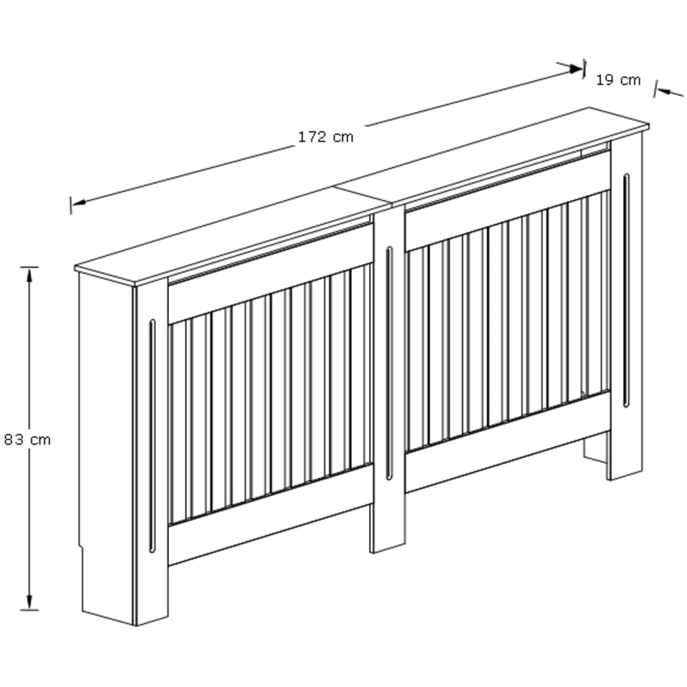 GFW Longslow White and Oak Vertical Slat Radiator Cover XL Image 4