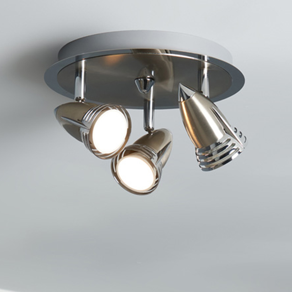 Inlight Ezra Satin Nickel and Chrome 3 Spot Light Plate Image 7