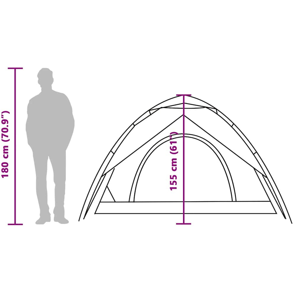 Walplus 5 Person Dome Shaped Camping Tent with Carry Bag and Tent Rainfly Green Image 9