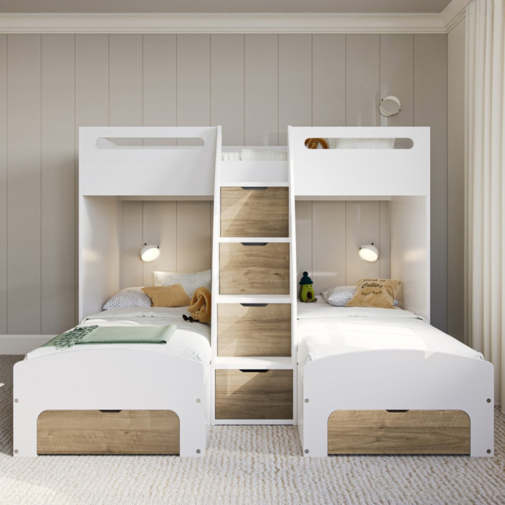 Flair Eddie Oak Triple Bunk Bed with Storage Image 5