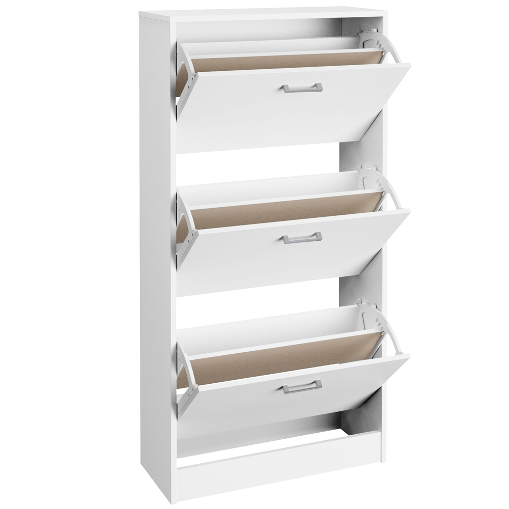 GFW Stirling 3 Tier White Shoe Cabinet Image 5