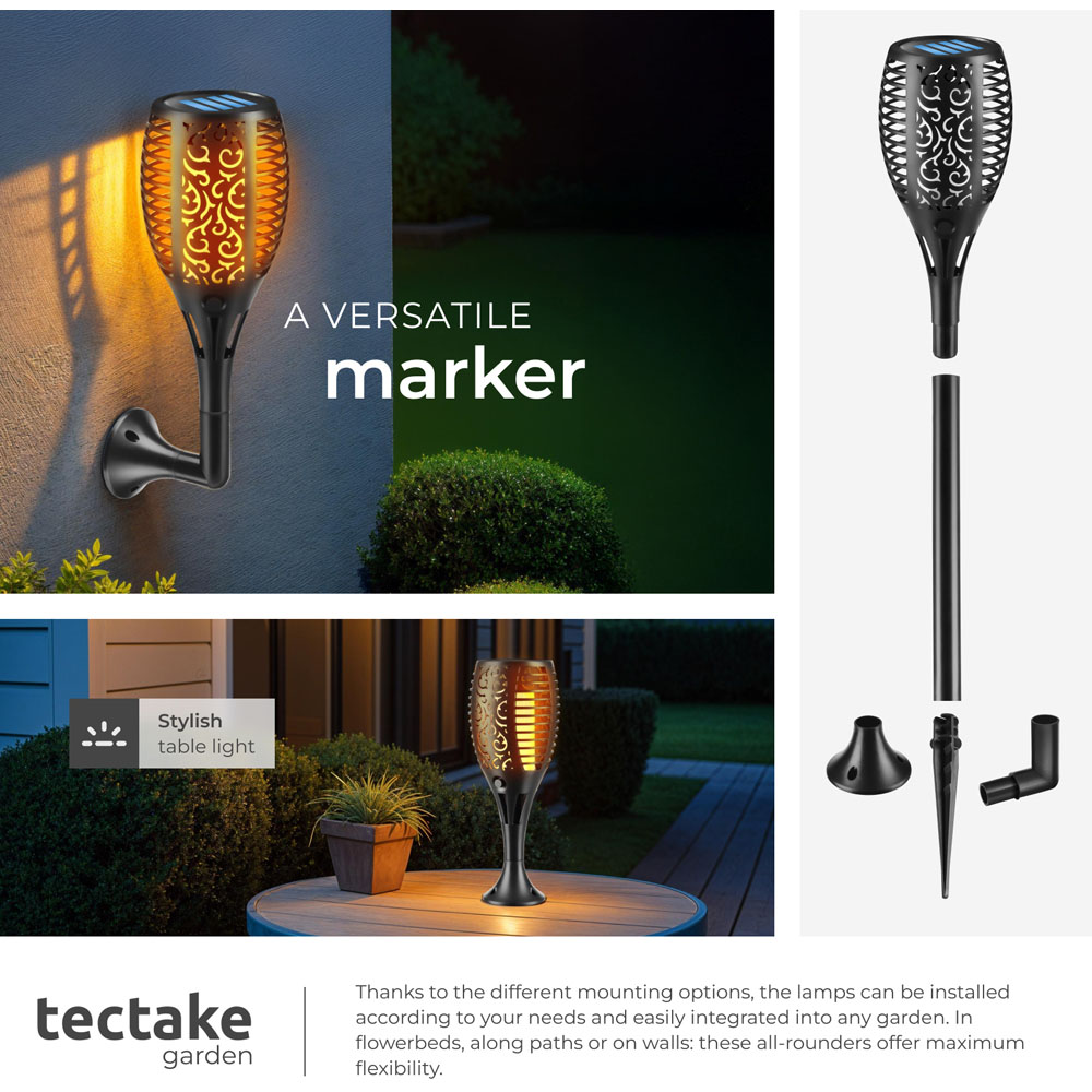 tectake Flame Design LED Solar Garden Light 6 Pack Image 7