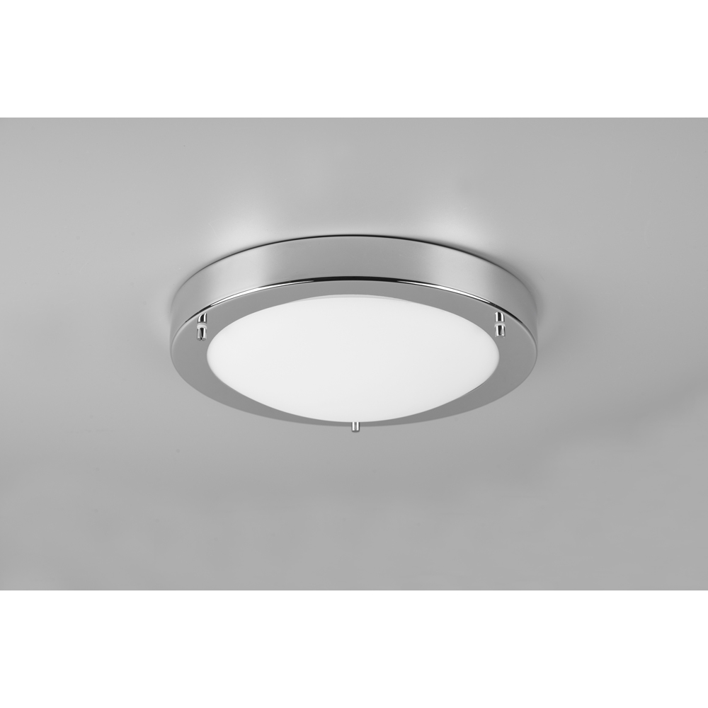 TRIO Condus Nickel Matt and White Opal Glass Ceiling Light Image 4