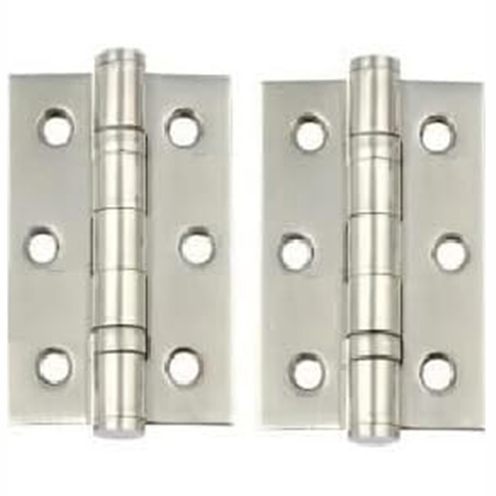 Golden Grace Satin Nickel Ball Bearing Timber Door Hinge Pair 75mm 10 Pack Image 2