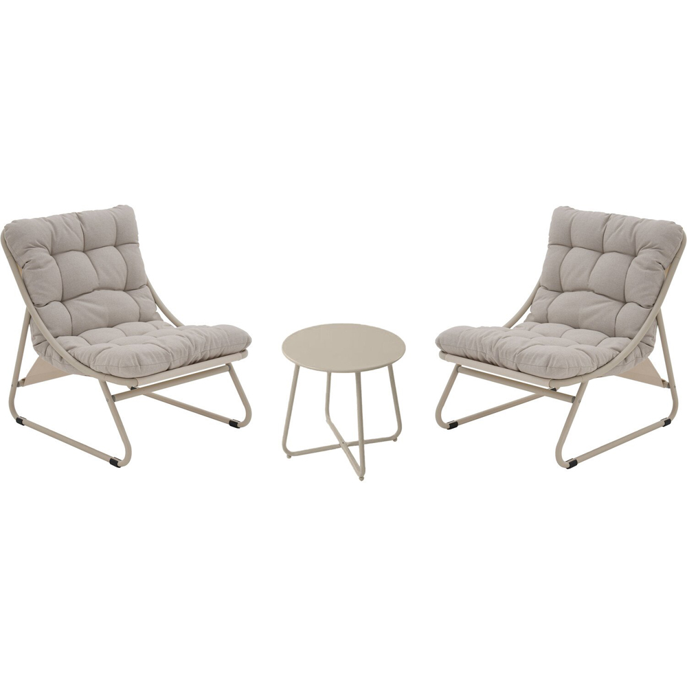 Malay Outdoor Essentials Siesta 2 Seater Sling Bistro Set Grey Image 2
